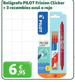 Alcampo PILOT Bolígrafo Frixion Clicker +3 recambios azul o rojo oferta