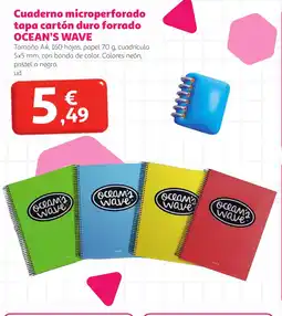 Alcampo Cuaderno microperforado tapa cartón duro forrado oferta