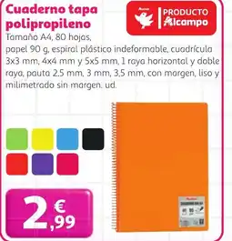 Alcampo Cuaderno tapa polipropileno oferta