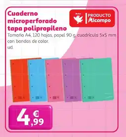 Alcampo Cuaderno microperforado tapa polipropileno oferta