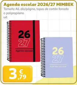 Alcampo MIMBEK Agenda escolar 2026/27 oferta