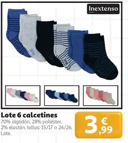 Alcampo INEXTENSO Lote 6 calcetines oferta
