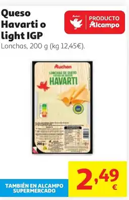 Alcampo Queso Havarti o Light IGP oferta