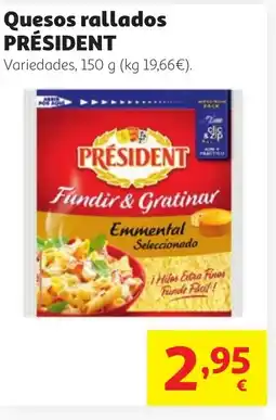 Alcampo PRÉSIDENT Quesos rallados oferta