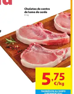 Alcampo Chuletas de centro de lomo de cerdo oferta