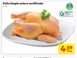 Alcampo Pollo limpio entero certificado oferta