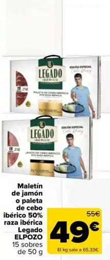 Carrefour Market Legado jamón de cebo ibérico 50% raza ibérica oferta