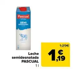 Carrefour Market Leche semidesnatada PASCUAL oferta