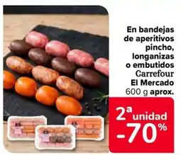 Carrefour Market Carrefour en bandejas de aperitivos pincho, longanizas o embutidos carrefour el mercado oferta