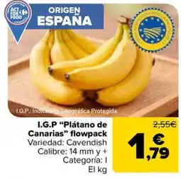 Carrefour Market I.G.P. "Plátano de Canarias" flowpack oferta