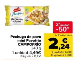 Carrefour Market Campo Frío pechuga de pavo mini Pavofrío oferta