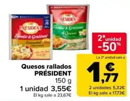 Carrefour Market quesos rallados president oferta