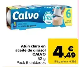 Carrefour Market Calvo atún claro en aceite de girasol oferta