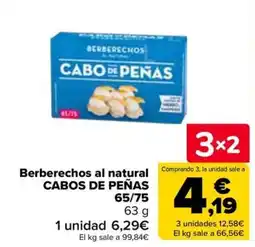 Carrefour Market Cabos de Peñas berberechos al natural oferta