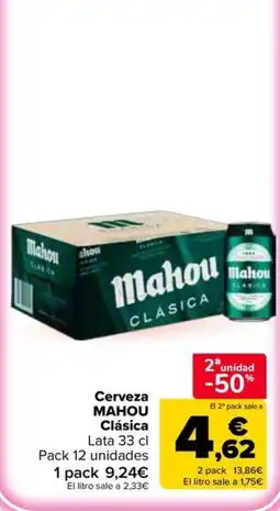 Carrefour Market Mahou cerveza clásica oferta