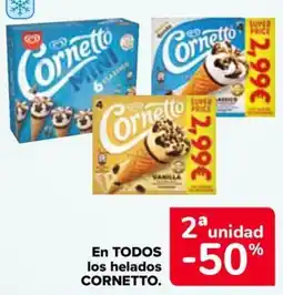 Carrefour Market Cornetto en todos los helados oferta
