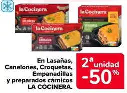 Carrefour Market La cocinera en lasañas canelones croquetas empanadillas y preparados cárnicos oferta