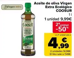 Carrefour Market Coosur aceite de oliva virgen extra ecológico oferta