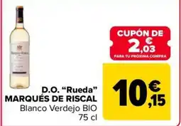 Carrefour Market Marqués de Riscal Blanco Verdejo BIO oferta