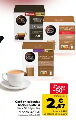 Carrefour Market Café en cápsulas DOLCE GUSTO oferta