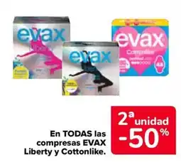 Carrefour Market Evaxn todos las compresas liberty y cottonlike oferta