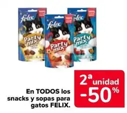 Carrefour Market Felix En todos los snacks y sopas para gatos oferta