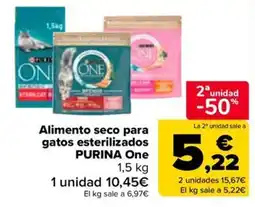 Carrefour Market Purina One Alimento seco para gatos esterilizados oferta