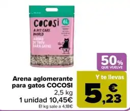 Carrefour Market Cocosi arena aglomerante para gatos oferta