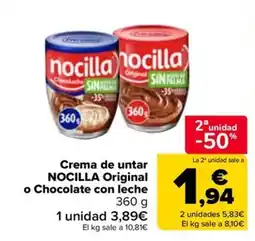 Carrefour Market Nocilla Original o Chocolate con leche oferta