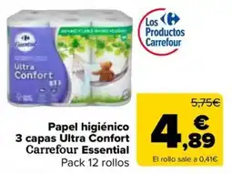 Carrefour Market Carrefour Essential papel higiénico 3 capas Ultra Confort oferta
