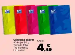 Carrefour Market Dinero cuaderno espiral oferta