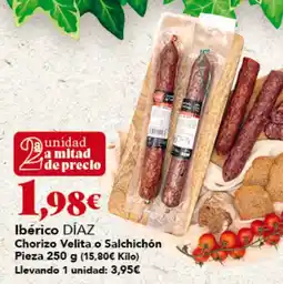 Gadis Ibérico DÍAZ Chorizo Velita o Salchichón oferta