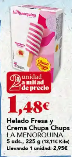 Gadis La Menorquina helado fresa y crema chupa chups oferta