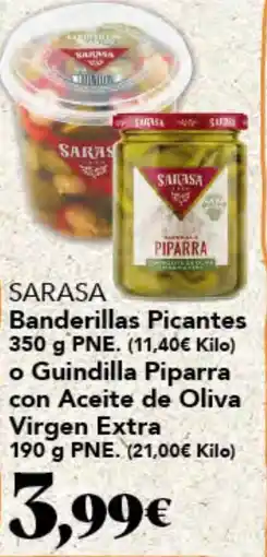 Gadis Sarasa banderillas picantes o guindilla piparra con aceite de oliva virgen extra oferta
