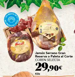 Gadis Coren Selecta jamón serrano gran reserva o paleta al corte oferta
