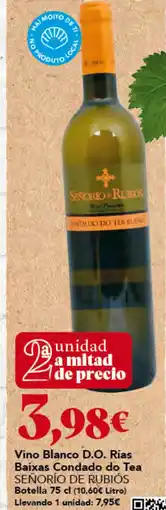 Gadis Señorio de Rubiós vino blanco d.o. rías baixas condado do tea oferta