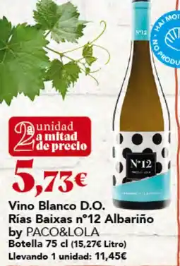 Gadis Paco & Lola Vino Blanco D.O Rias Baixas Albariño oferta