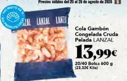 Gadis Lanzal cola gambón congelada cruda pelada oferta