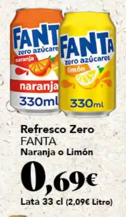 Gadis Fanta refresco zero naranja o limón oferta