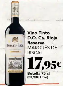 Gadis Marqués de Riscal vino tinto d.o. ca. rioja reserva oferta