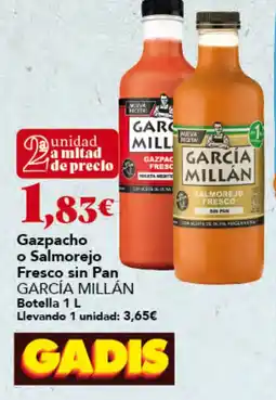 Gadis García Millán gazpacho o salmorejo fresco sin pan oferta