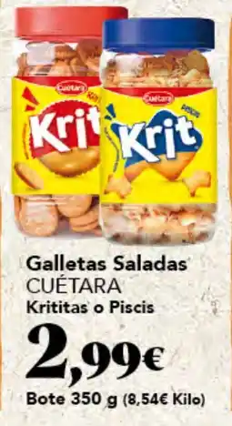 Gadis Cuétara galletas saladas krititas o piscis oferta