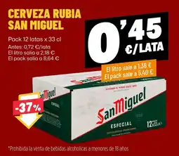 AhorraMas San Miguel cerveza rubia oferta
