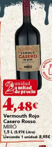 Gadis Miro vermouth rojo casero rosso oferta