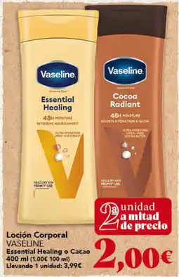 Gadis Vaseline loción corporal essential healing o cacao oferta