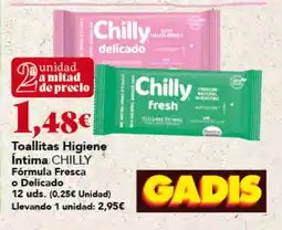 Gadis Chilly toallitas higiene íntima oferta