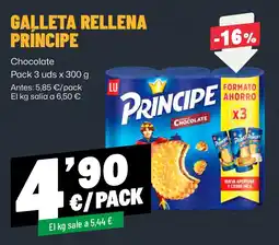 AhorraMas Príncipe galleta rellena chocolate oferta