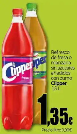 Unide Supermercados Clipper refresco de fresa o manzana sin azúcares añadidos con zumo oferta