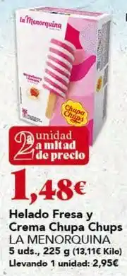 Gadis La menorquina - helado fresa y crema chupa chups oferta