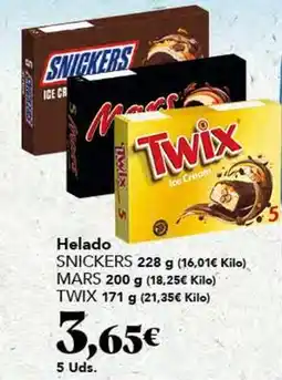 Gadis Twix - helado snickers oferta
